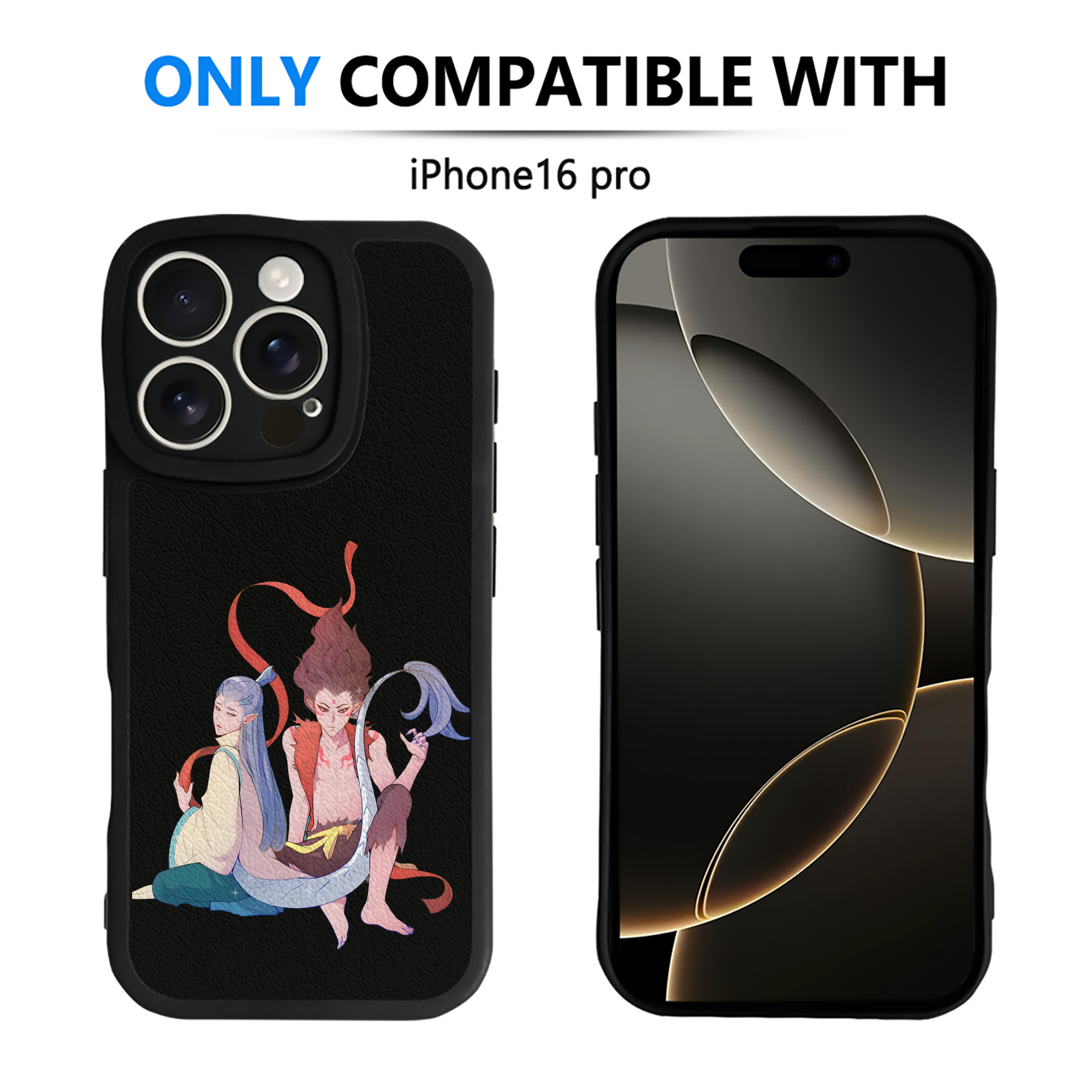 （画像用） Ne Zha 2 ナタ 魔童の大暴れ 【iPhone 16シリーズ対応】シリコンスマホケース（レザー調） 材質：シリコン